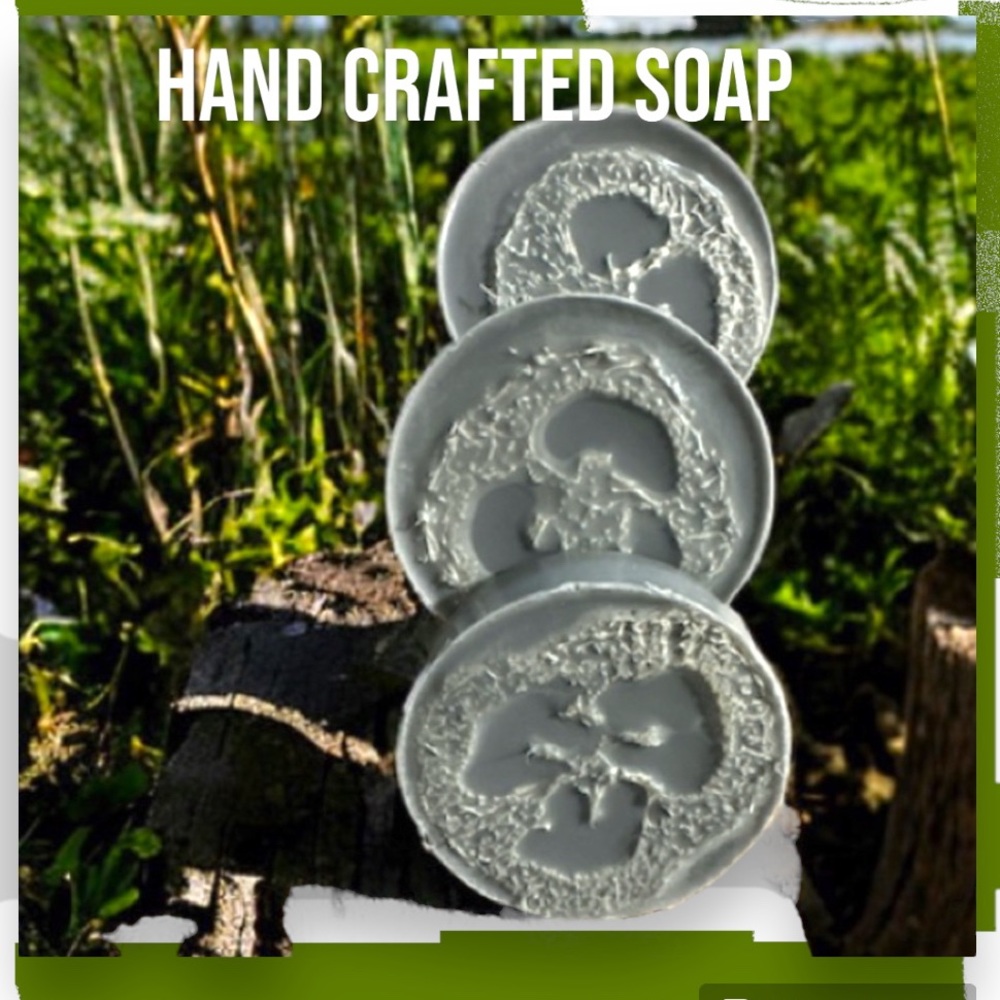 Hand Crafted Loofah Charcoal Soap - Eucalyptus and vanilla